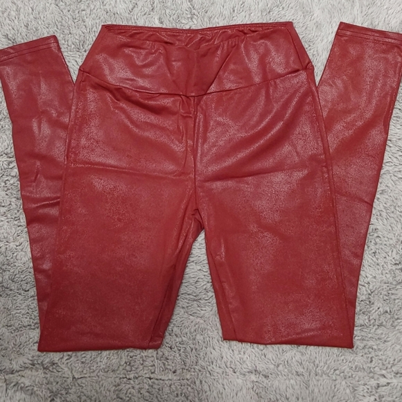 Red Faux Leather Leggings - Picture 5 of 5